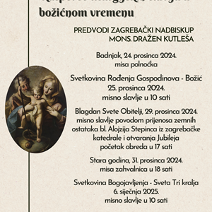 Raspored liturgijskih slavlja u božićnom vremenu